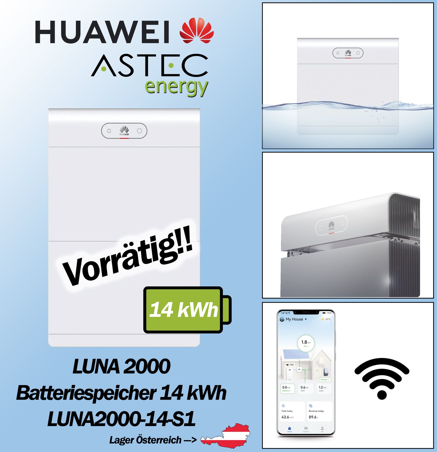 Huawei Luna2000 14-S1 -Speicher Batterie Akku 14 kW Batteriespeicherpaket
