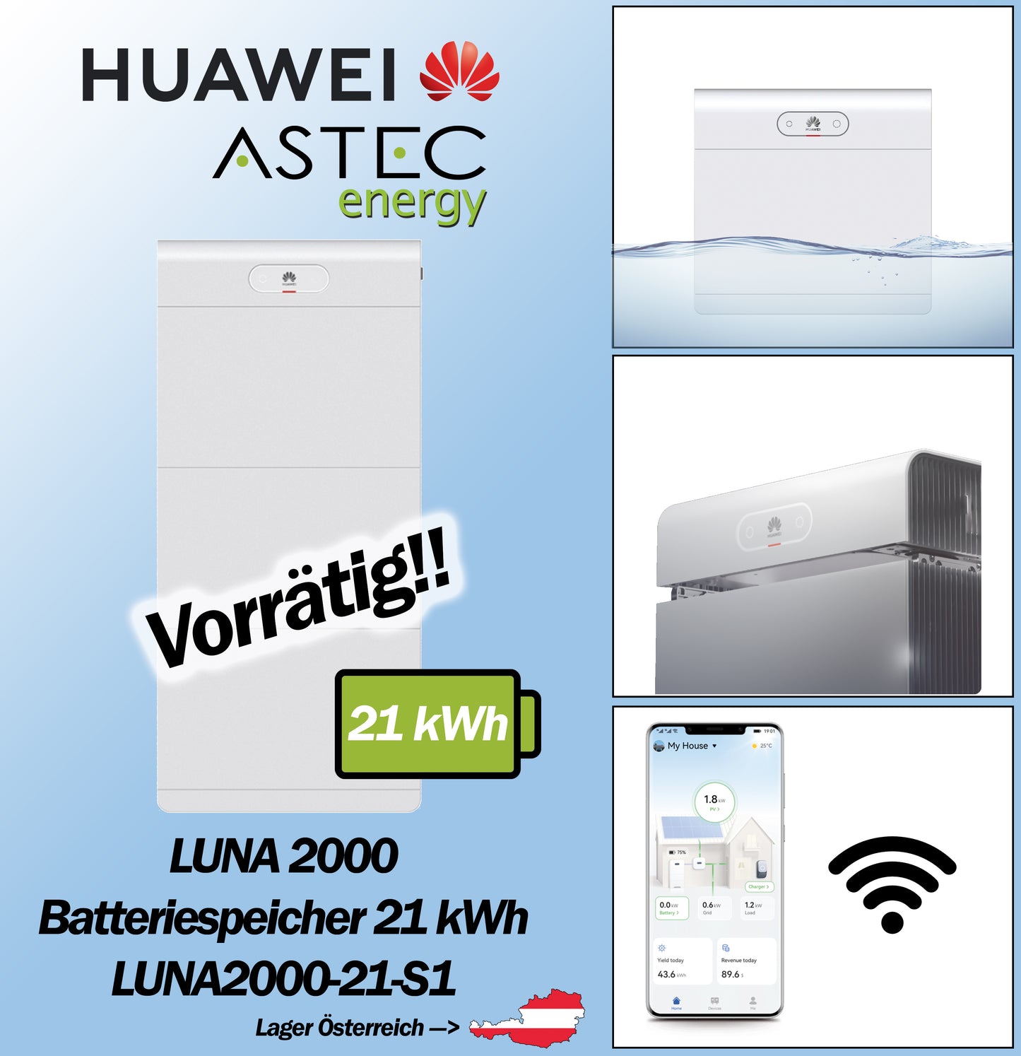 Huawei Luna2000-21-S1 - Speicher Batterie Akku 21 kW- Speicherpaket Luna2000