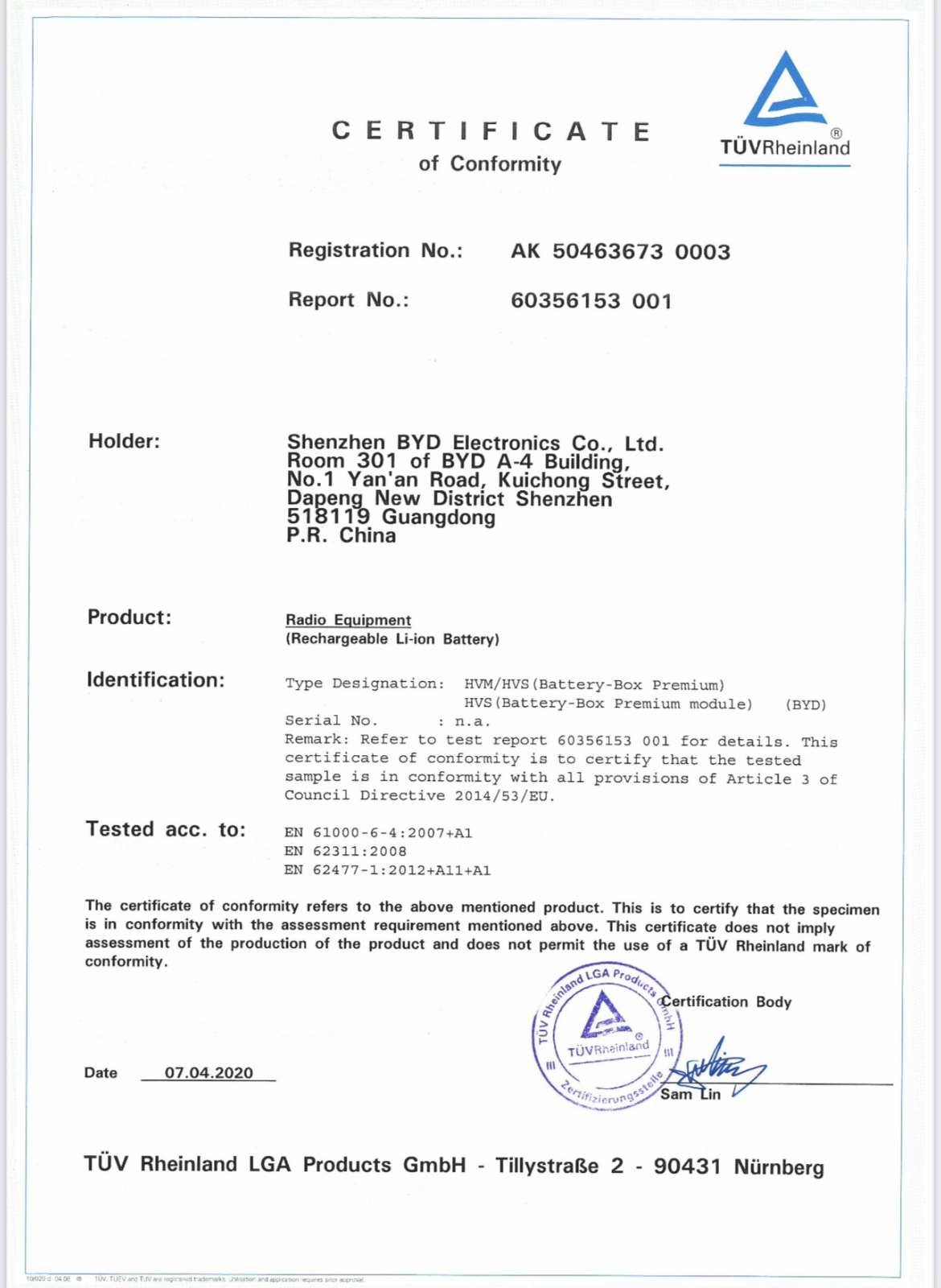 BYD Batteriemodul 2,76 kWh HVM Premium Speicher