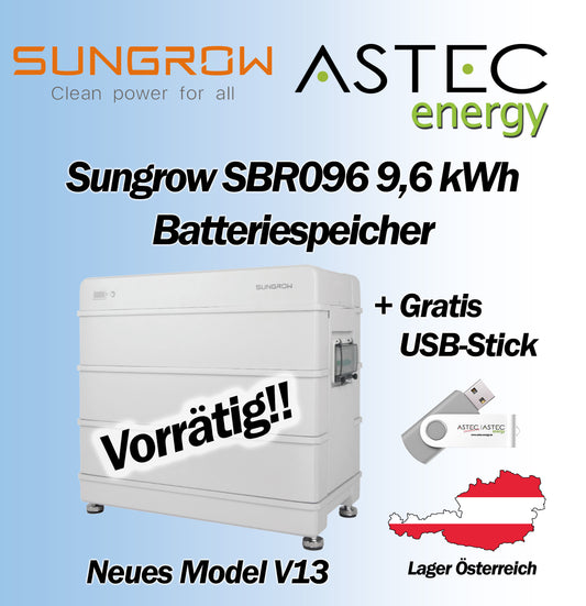 Sungrow SBR096 9,6KW Batteriespeicher Paket Stromspeicher Model V13 GRATIS USB