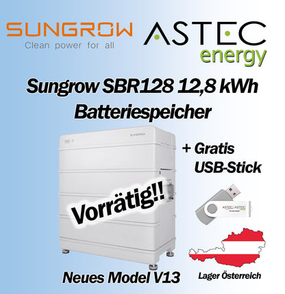 Sungrow SBR128 12,8KW Batteriespeicher Paket Stromspeicher Model V13 GRATIS USB